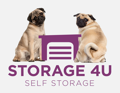Storage 4U logo with friendly pugs
