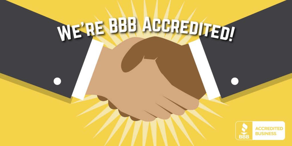 Better Business Bureau Accreditation handshake graphic