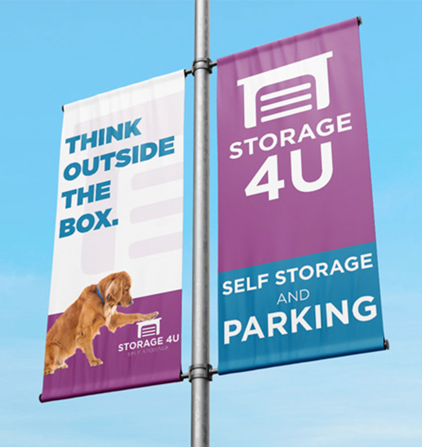 Storage 4U self storage outside banner